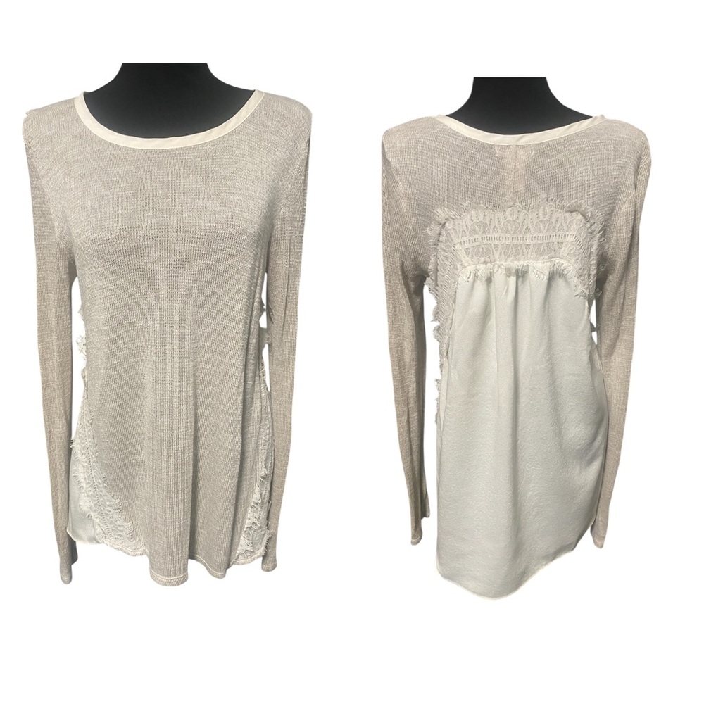 Three Hearts Gray Relaxed Blouse with Asymmetrical Style